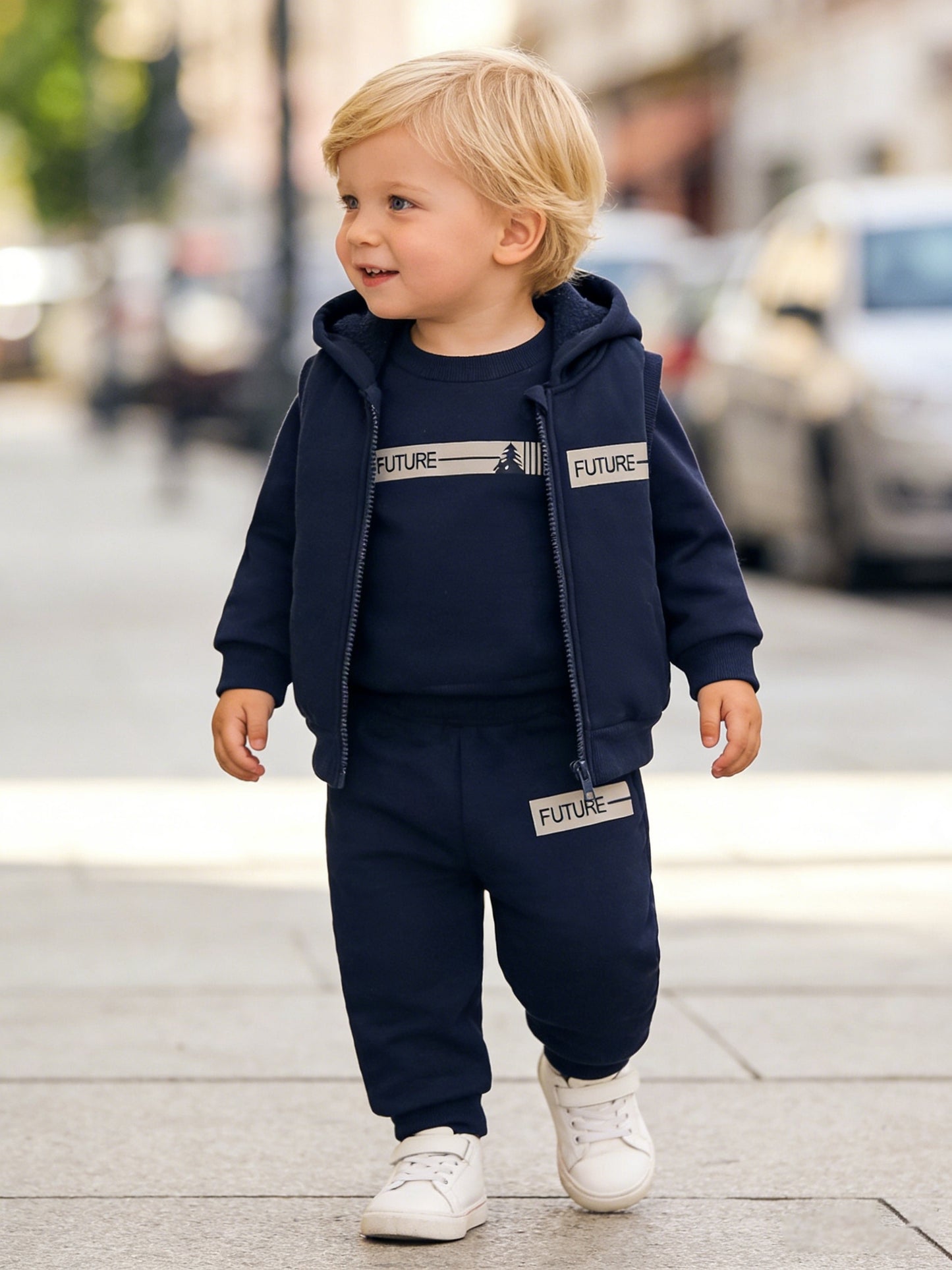 Baby Boy's Autumn/Winter 3-Piece FUTURE Print Sportswear Set
