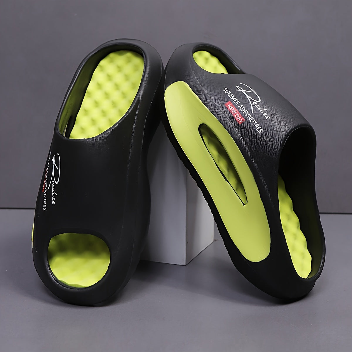 Men's Lightweight EVA Foot Massaging Slippers with Arch Support