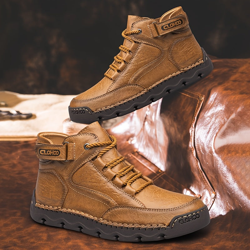 Men's Classic Chukka Boots Soft PU Upper Rubber Sole All-Season