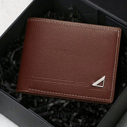 Men's PU Leather Wallet Compatible for all - Slim Cash & Card Holder with Photo Frame, Multi-Slot Organizer - Business & Everyday Use - Gift for Husband, Dad, Boyfriend (Birthday, Father's Day) - Stylish Minimalist Money Wall