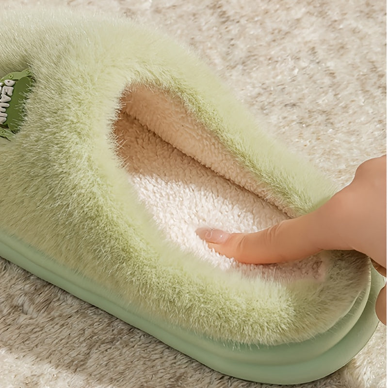 Cozy Plush Slippers for Men & Women - Winter Warm Indoor House Shoes with Non-Slip EVA Sole, Thick Cushioned Lining & Soft Round Toe - Unisex Slip-On Slippers for Home, Lounge, Bedroom (Men's & Women's Design), Slippers for G