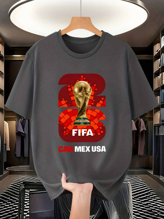 Men's FIFA World Cup Trophy Soccer T-Shirt, Crew Neck