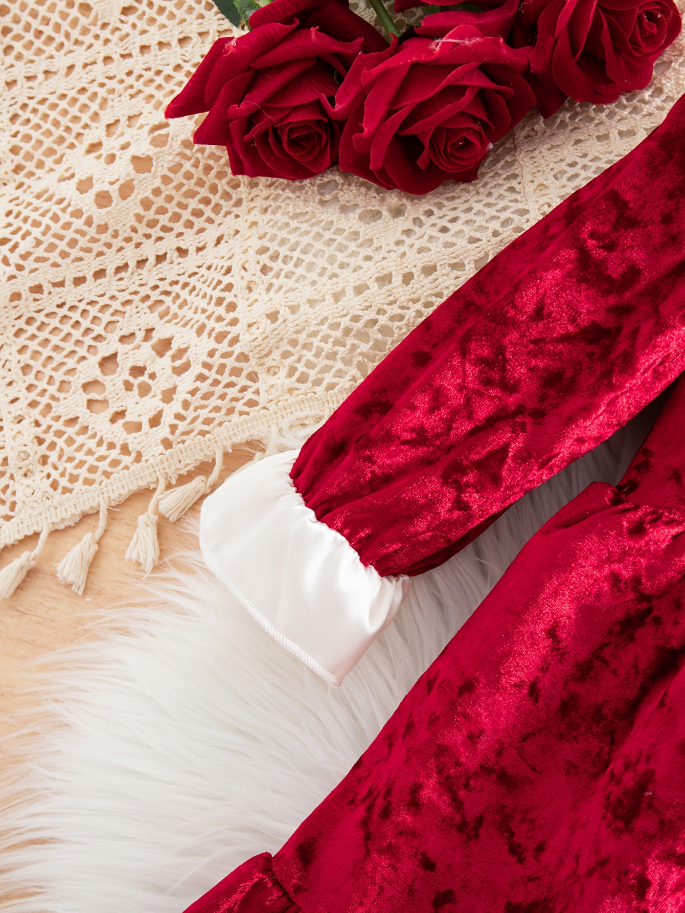 Girls' Elegant Dress with Bow Detail - Cozy Loose Fit Long Sleeve Party Dress for Christmas, New Year'S & Winter Events, Perfect Gift for Youngsters, Christmas Dresses for Girls, Festive Youngsters'S Attire, Soft Texture Appa