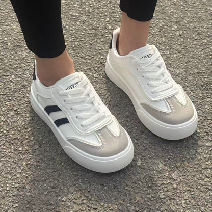 Women's Retro Platform Sneakers, Chunky Lace-Up Casual Shoes