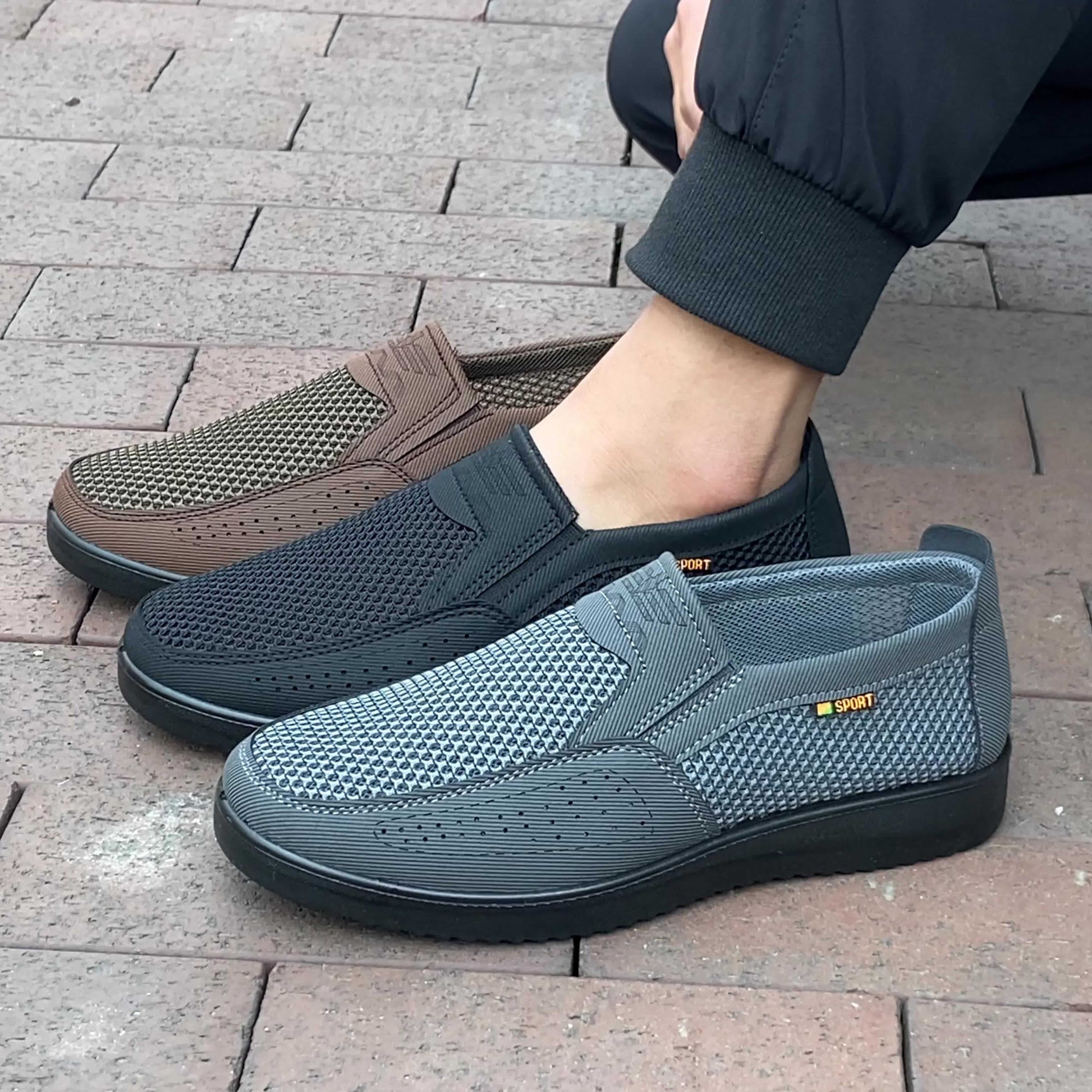 Men's Breathable Slip-On Casual Large Size Sneakers - ayq