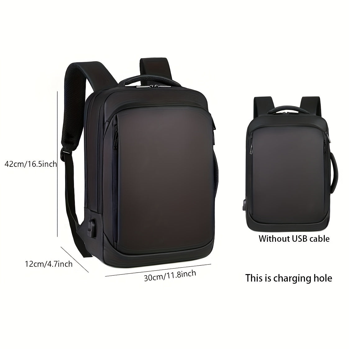 Business Laptop Backpack with USB Port & Padded Divider, Lightweight