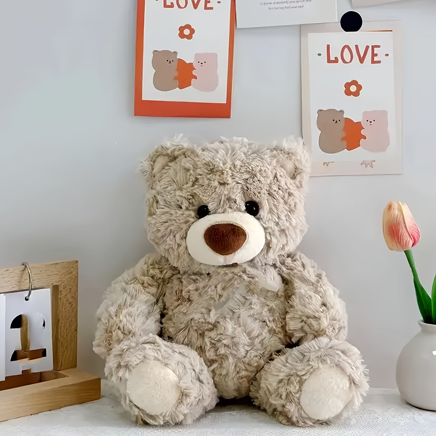 Cute Teddy Bear Plush Toy Deep Brown/Ivory Perfect Valentine's Day or Birthday Gift for Boys and Girls Memorable Keepsake for Car Decor & Gifts