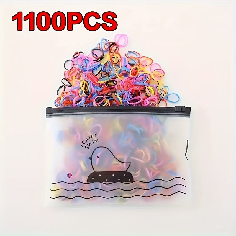 1100pcs Cute Small Hair Ties Set for Secure Styling