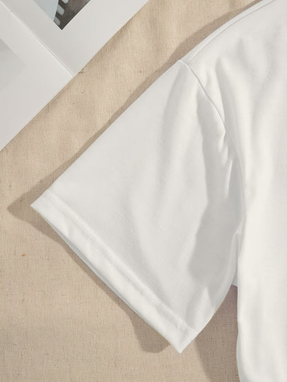 Women's Cotton Crew Neck T-Shirt with Golden Dandelion Print