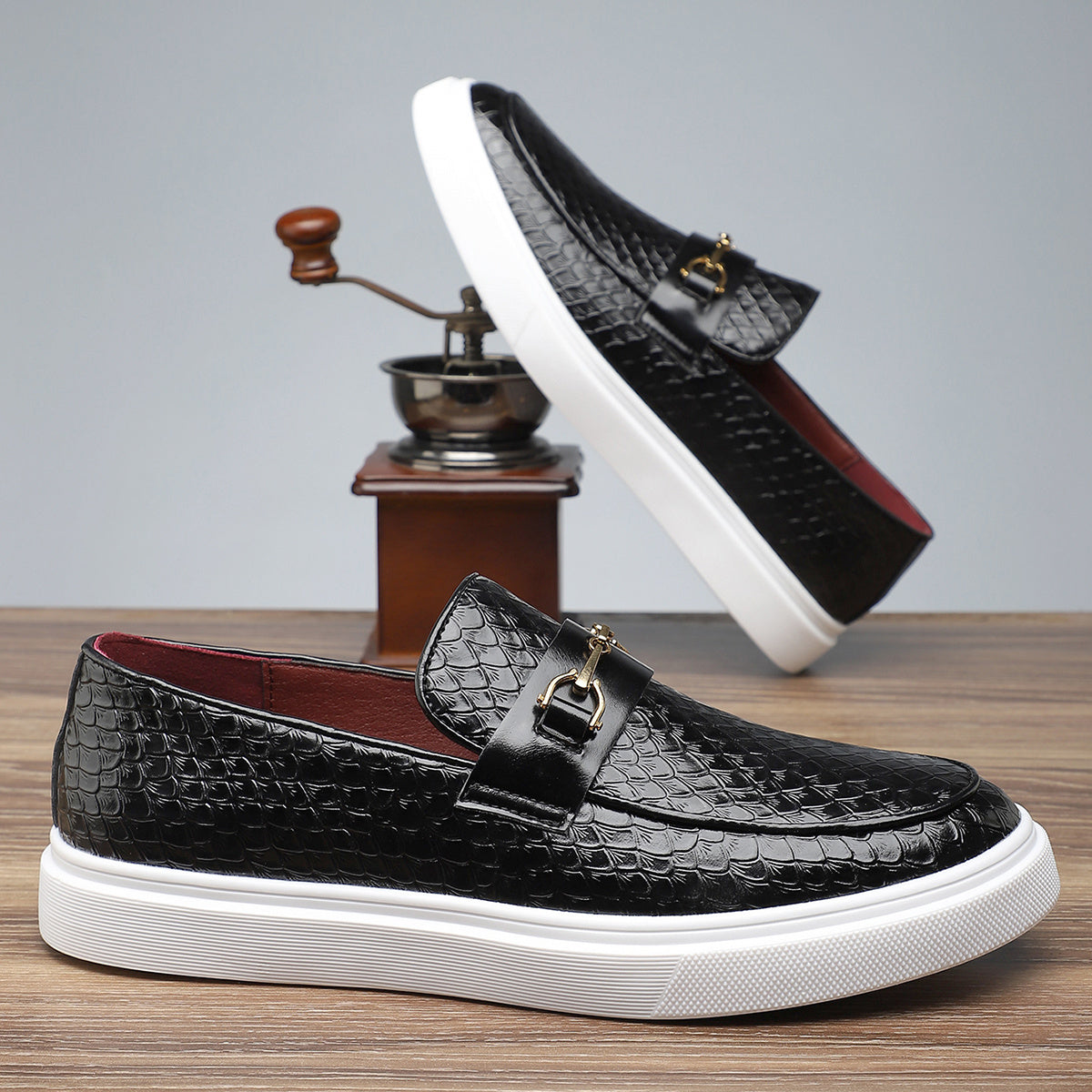 Men's Classic Oxford Slip-On Shoes for Office & Formal Wear