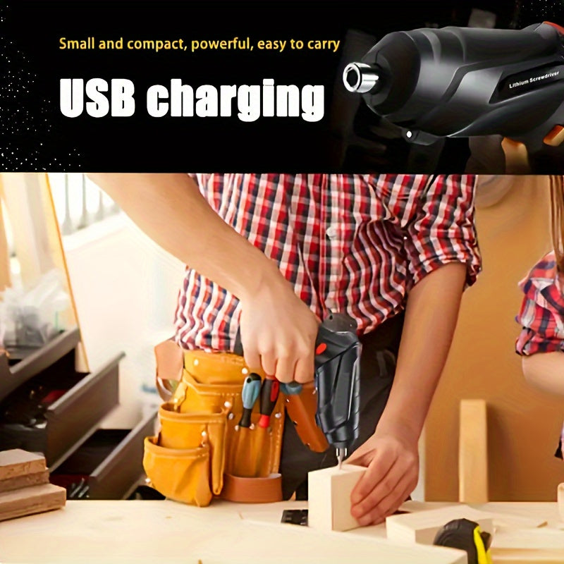 47 Rechargeable Cordless Electric Screwdriver Sets - Versatile Rotary Tools with LED Lights, Suitable for Home Repairs, Woodworking, And Household Projects.