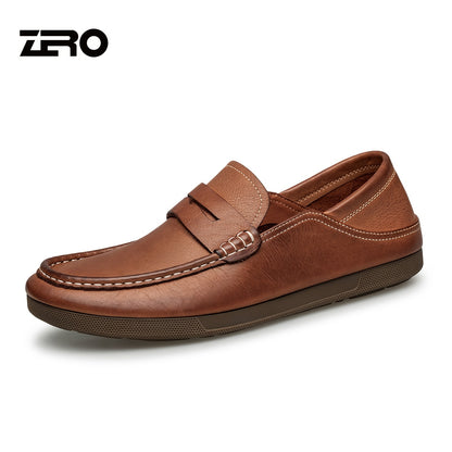 Men's Premium Washed Cowhide Loafers Soft Slip-On Casual Shoes
