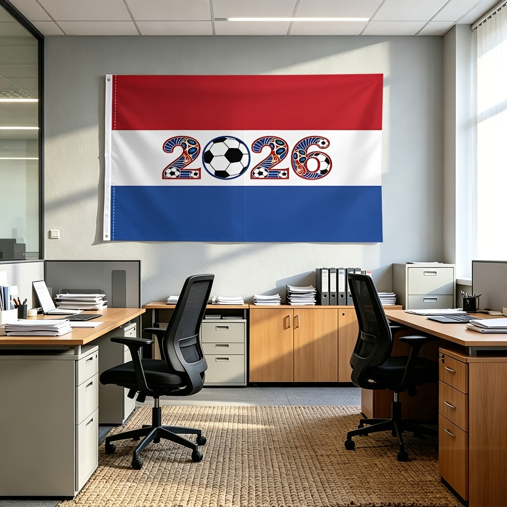 Netherlands 2026 Football Decorative Hanging Flag - Polyester