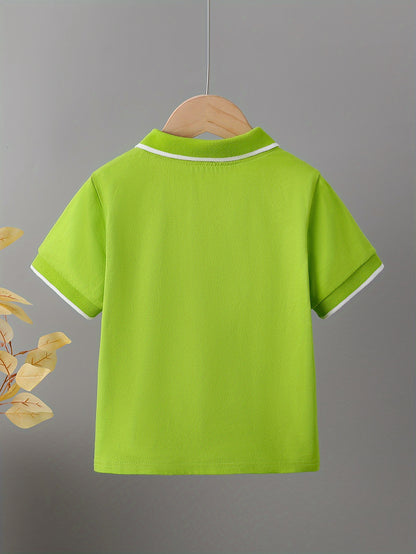 Children's Summer Cotton Polo Shirt with Geometric Print