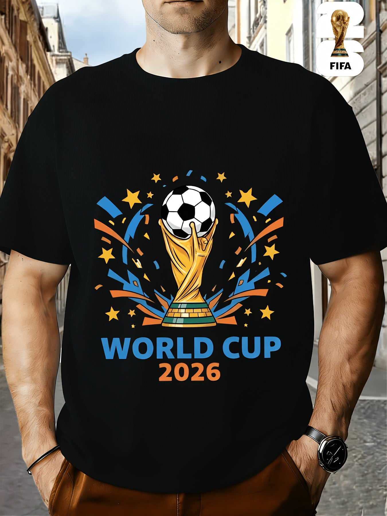 Men's FIFA World Cup Short-Sleeve T-Shirt, Summer Casual