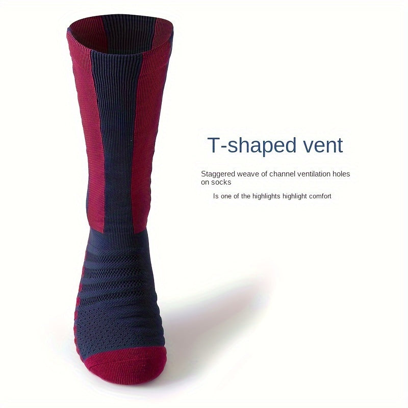 Men's Mid-Length Football Socks with Anti-Slip Grip