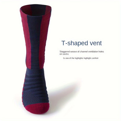 Men's Mid-Length Football Socks with Anti-Slip Grip