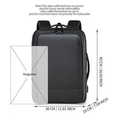39.62 cm Laptop Backpack for Men & Women - Business Travel Anti-Theft Durable Computer Bag with Adjustable Shoulder Straps, Multiple Compartments & Padded Design, Black