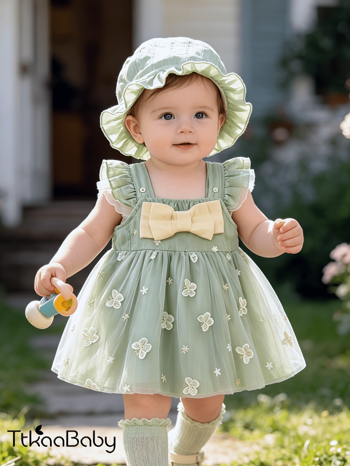 Baby Girls Tulle Tutu Dress with Angel Wings Summer Sundress