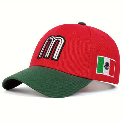 Mexico Flag Embroidered Baseball Cap Lightweight Casual Hat