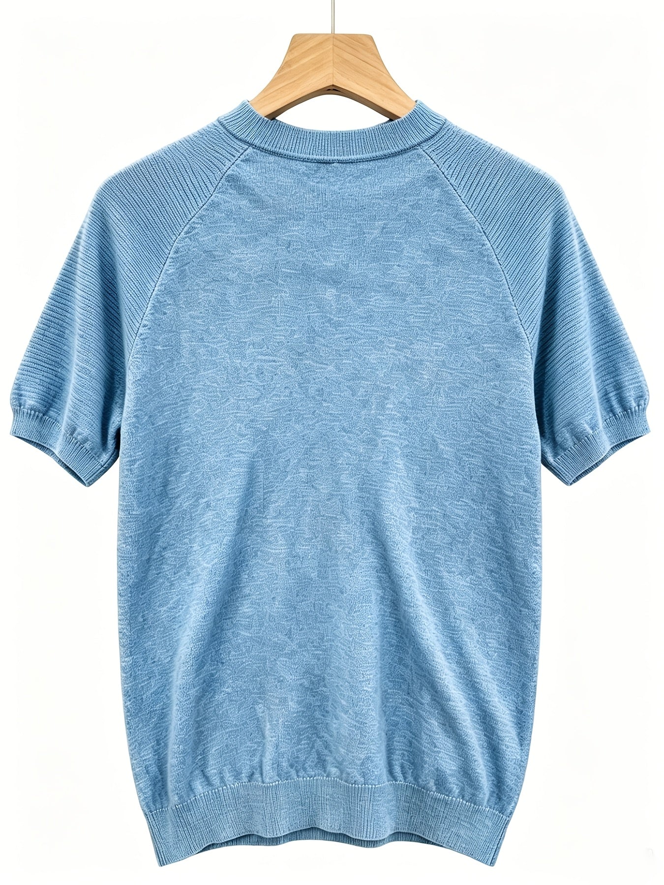 Men's Casual Summer Raglan Sleeve Knit Sweater, Lightweight Polyester