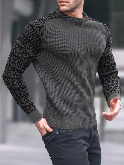 Men'S Long-Sleeve T-Shirt in a Heavy Waffle Knit for Autumn, Perfect for Casual Wear