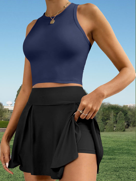 Women's Sleeveless Romper and Vest Set with Safety Shorts