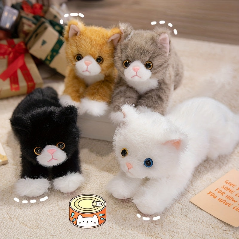 Premium Stuffed Animal Plush Toy Realistic Cat Plush Animals Cute Kitten Plushies Toy Gifts for Boys and Girls
