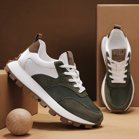 2025 Spring Men'S Breathable Low-Top Sneakers - Thickened Cushioned Rubber Sole, Men'S New Breathable Mesh Platform Dad Shoes Casual Height Increase Sports Shoes
