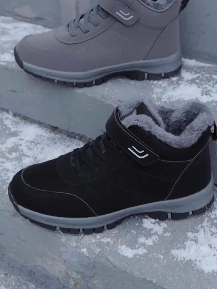 Women's Snow Boots, Couple Style, Autumn/Winter Unisex Outdoor Sports High-Top Hiking Shoes, Multiple Colors Available Winter Women's Ankle Boots. Black, Grey, Red Women's Shoes. Lace-Up and Closure for Easy Wear, Designed fo