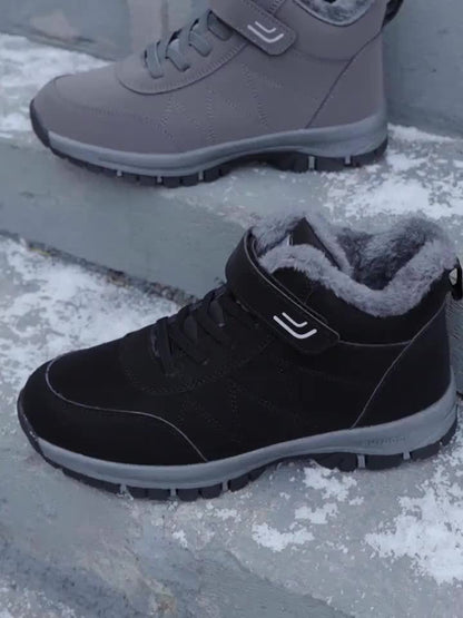 Women's Snow Boots, Couple Style, Autumn/Winter Unisex Outdoor Sports High-Top Hiking Shoes, Multiple Colors Available Winter Women's Ankle Boots. Black, Grey, Red Women's Shoes. Lace-Up and Closure for Easy Wear, Designed fo