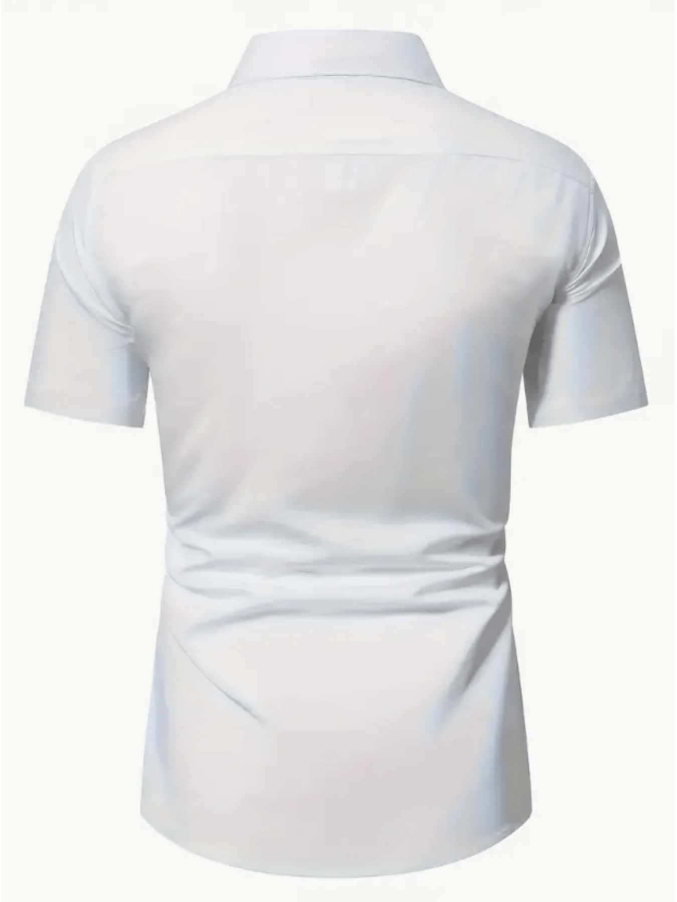 Men's Stretch Solid Color Short Sleeve Shirt for Summer