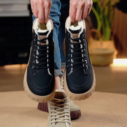 2025 Winter Fashionable Versatile Warm  Boots for Women: High-Top Plush Lined Casual Shoes with Thick Sole, Lightweight and Comfortable Design in Various Colors