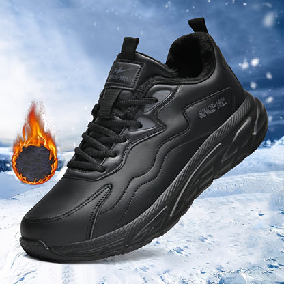 Men's Heavy-Duty Thermal Winter Snow Boots - -like Low-Top Ankle Boots with Lace-Up Closure, Arch & Traction Tread - Warm Outdoor Shoes for Driving, Ice & Snow - All-Terrain Use (Casual/Snow/Slush) - Comfortable & Durable - I