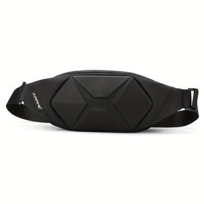 1pc Men's New Fashion Hard Shell Bag, Chest Bag Outside Crossbody Bag, Sports Bag Casual Fanny Backpack