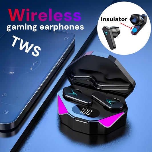 Wireless Headphones X15: HD Display, Low Latency, High-Quality Sound, Wireless Noise Cancellation with Type-C Fast Charging for Phones and Computers