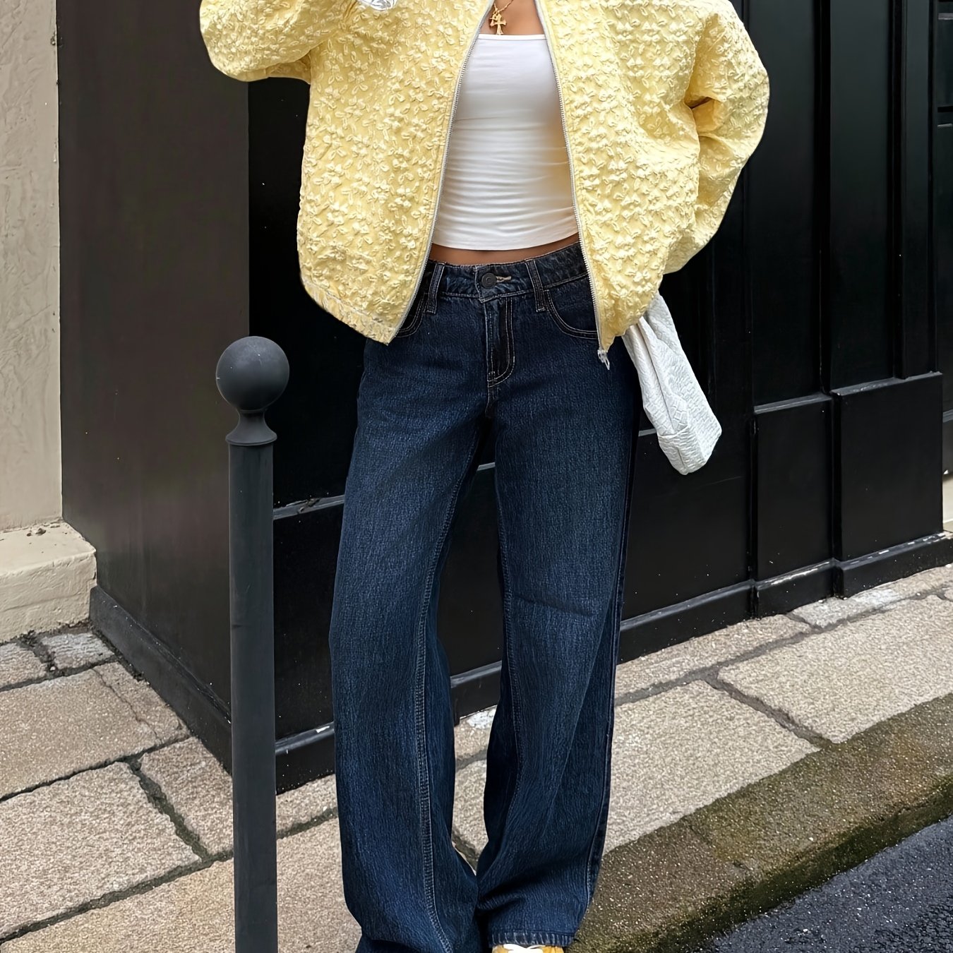 Solid Color Zip-Up Casual Jacket