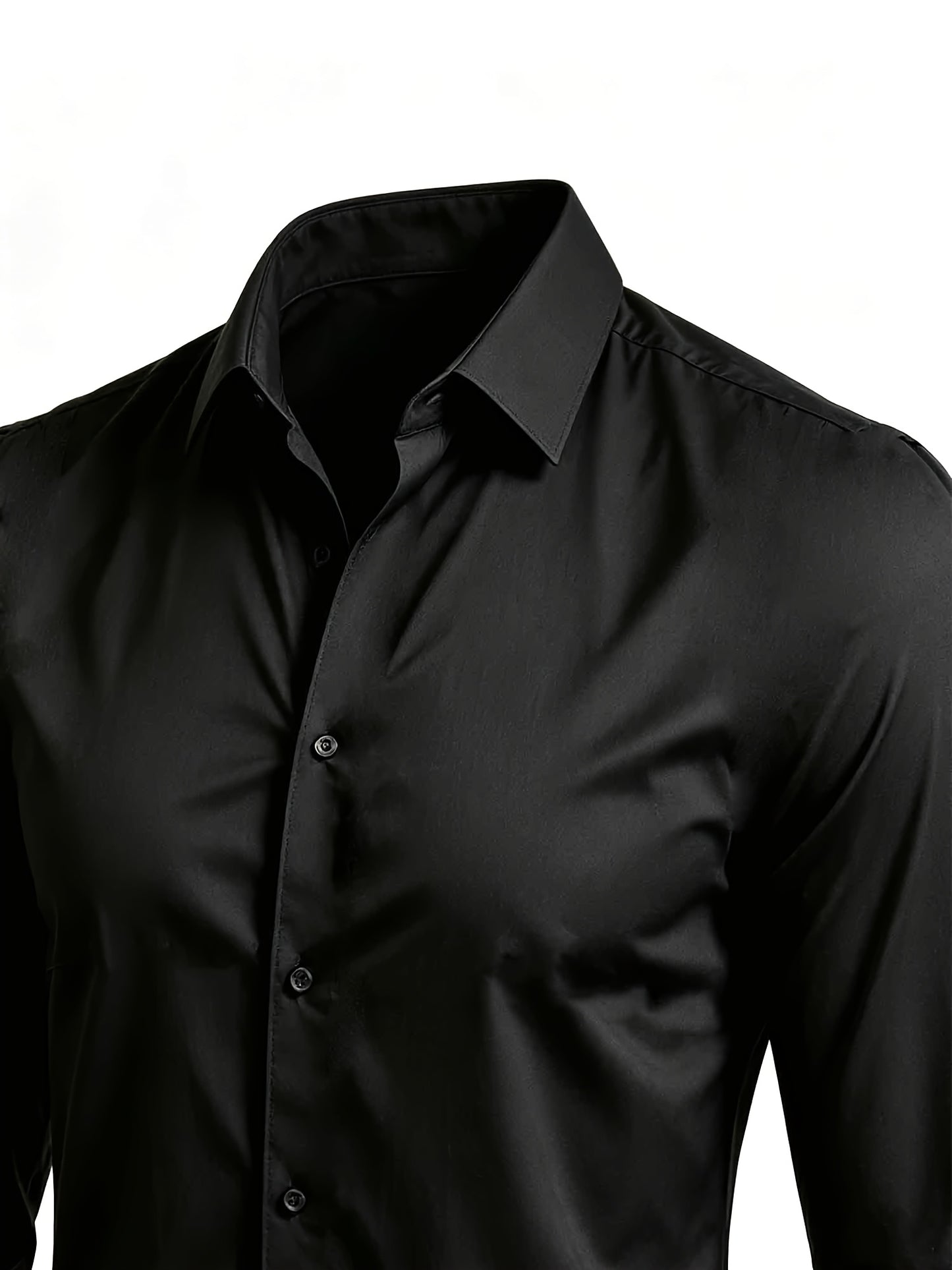 Men's Casual Long Sleeve Button-Up Solid Color Shirt