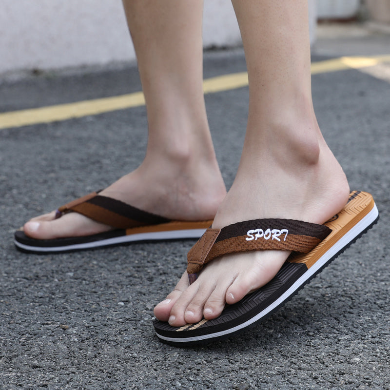 Men's Lightweight Non-Slip Fabric Flip-Flops for Summer