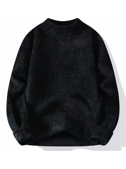 New Men'S Autumn And Winter Pullover Sweater with a Round Neck for Warmth, Knit