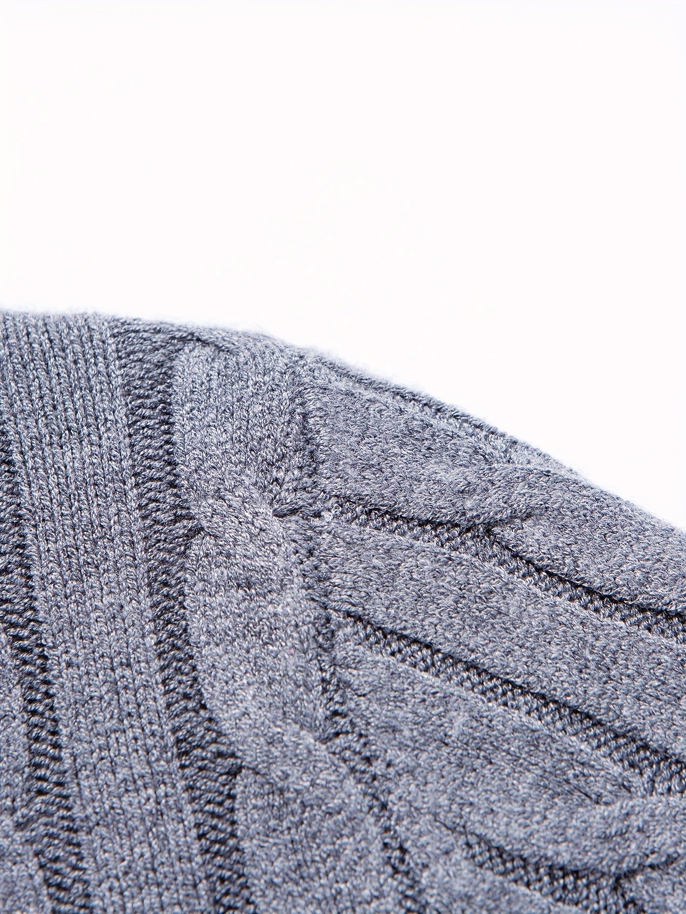 Men's Thick Winter Knit Sweater - High-Elastic Breathable Round Neck Pullover with Cross-Over Collar & Asymmetric Hem, Warm Casual Sweater for Fall/Winter, Machine Washable (Suitable for Daily Wear, Parties, Skiing) - Non- So