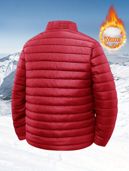 Men's Quilted Stand Collar Jacket for Autumn Winter
