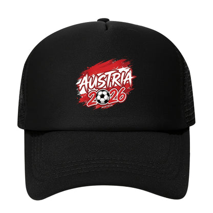 Austria 2026 Soccer Trucker Hat - Breathable Polyester Cap