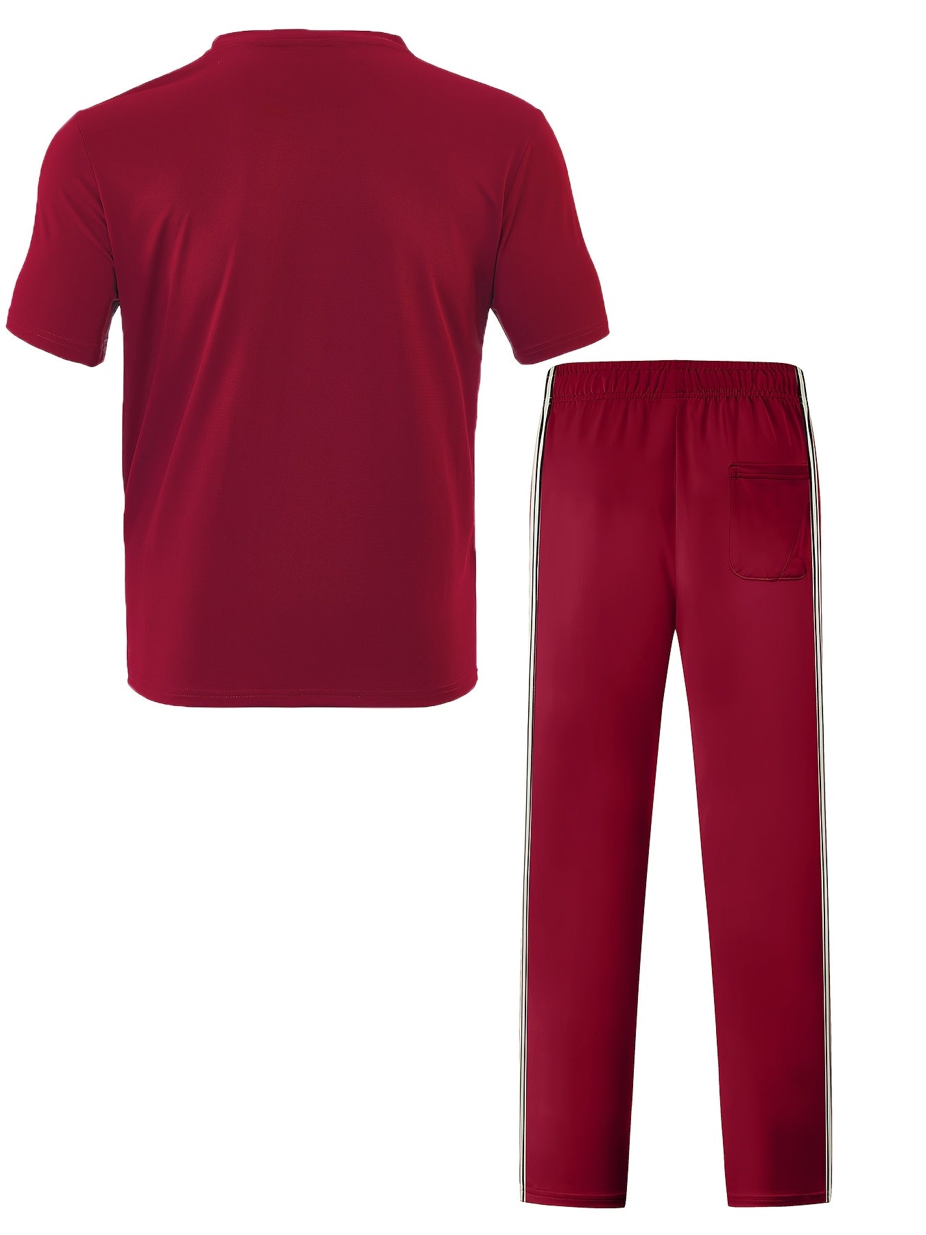 Men's Summer Quick-Dry Tracksuit Set with Striped Tee & Sweatpants