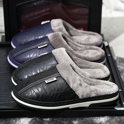 Men's Oversized Plush Winter Slippers Soft Warm Indoor Shoes