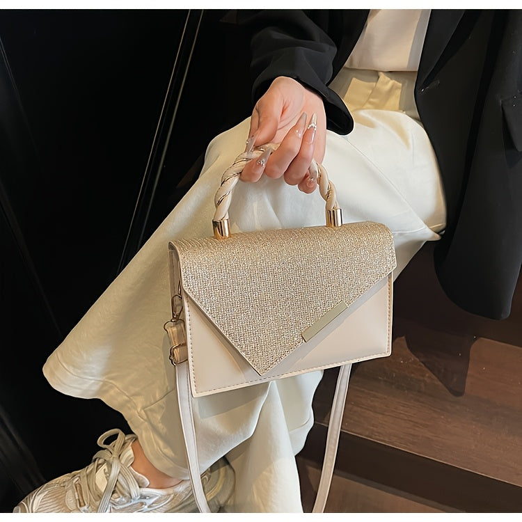 2025 new summer Women's handbag, one shoulder  , metal decorative small square bag