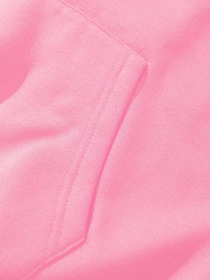 Women'S Pink "Happy New Year 51.46meter Print Hoodie - Cozy Casual Pullover with Golden Glittery Lettering, Long Sleeves, and Drawstring Hood, Perfect for Winter Celebrations, Winter Hoodie | Festive Print Hoodie | Stretchy F