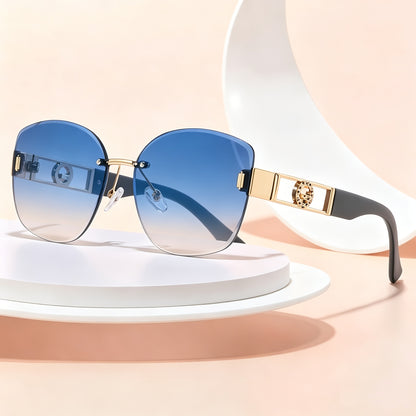 Women's Butterfly Rimless Sunglasses UV400 Protection