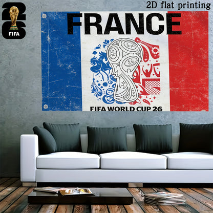 2026 FIFA World Cup Polyester Square Flag with Mascot Design