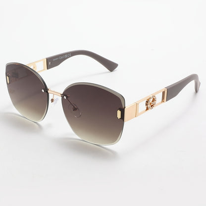 Women's Butterfly Rimless Sunglasses UV400 Protection